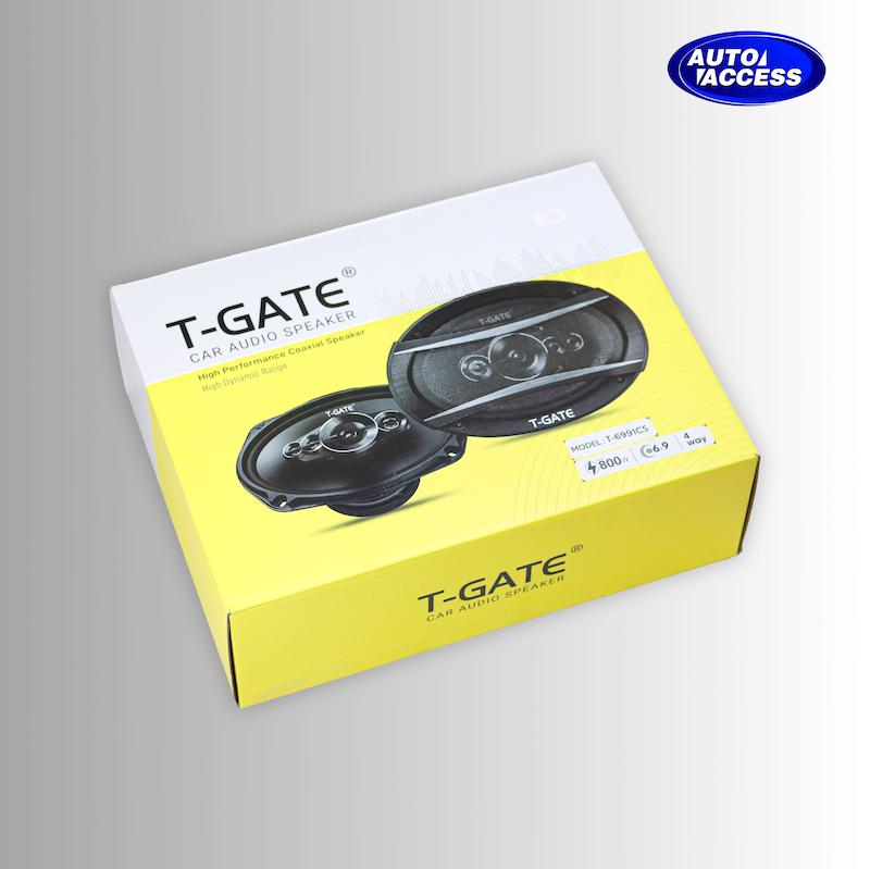 باند خودرو T-Gate مدل 6991CS  اسپیکر 6×9 اینچ تی‌گیت مدل 6991CS  باند T-Gate با دیافراگم مشکی و لبه لاستیکی  باند قدرتمند خودرو T-Gate مدل 6991CS روی طاقچه عقب