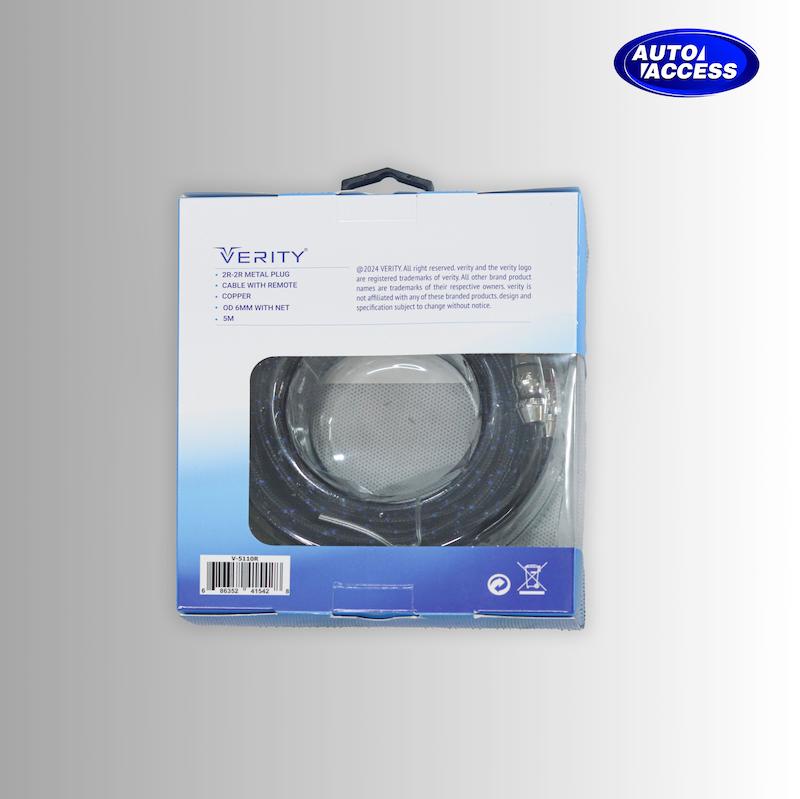 کابل RCA وریتی ۵ متری  کابل سیستم صوتی خودرو بدون نویز  کابل ۶ میلی‌متری RCA Verity  کابل انتقال صدای حرفه‌ای آمپلی‌فایر