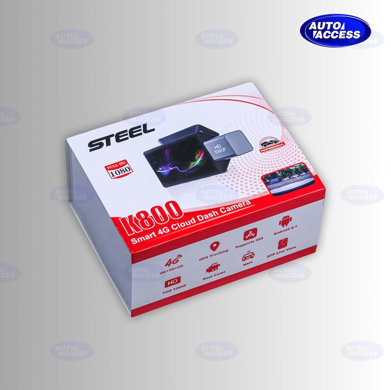 دوربین ثبت وقایع فول استیل K800 دولنزه سیم کارت خور از اتواکسس  ثبت وقایع خودرو K800 با کیفیت Full HD و GPS  دوربین ثبت وقایع اندرویدی K800 پشتیبانی iOS  ثبت وقایع لوکس خودرو K800 با شبکه 4G