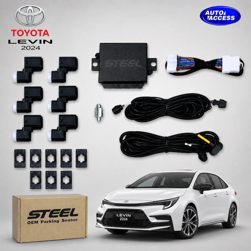 سنسور فابریک لوین  سنسور دنده عقب تویوتا لوین  Toyota Levin parking sensor  سنسور جلو عقب لوین  نمایشگر فاصله پشت آمپر لوین