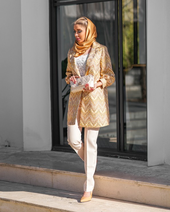 مدل مانتو ژاکارد مجلسی شیک و جدید