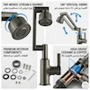 شیر روشویی تلسکوپی ۳۶۰ درجه هیدرون مدل Hydron SD-6 دودی