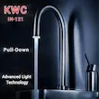 شیر ظرفشویی آشپزخانه KWC مدل شاوری IN-121B مشکی - دستگیره مجزا + چراغ LED