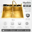 سینک ظرفشویی آبشاری ۵ کلید پیانویی هایشن طلایی ۹۰ سانتی - پک اختصاصی لامیروهوم