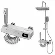 دوش حمام پیانویی مدل هیدرون HK-4M کروم مات (شمش برنج یکپارچه با نمایشگر) - پک اختصاصی لامیروهوم
