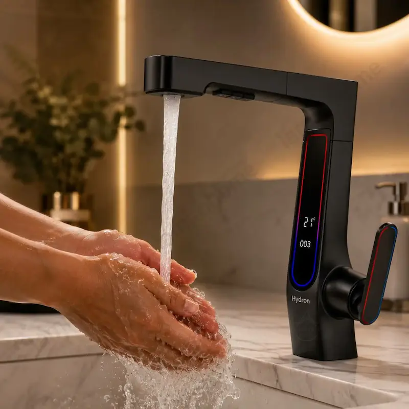 شیر روشویی نمایشگردار شاوری مدل هیدرون مشکی - پک اختصاصی لامیروهوم