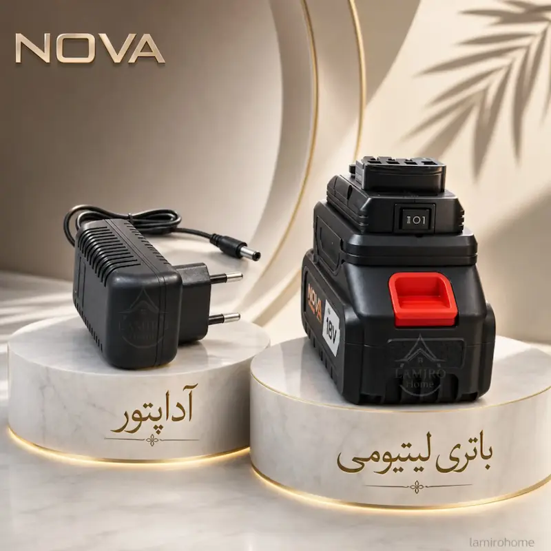 پنکه رومیزی شارژی نوا مشکی (کد PN-8) - با ضمانت اختصاصی ۱۲ ماهه لامیروهوم