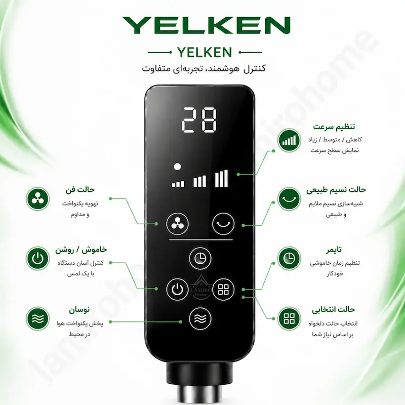 پنکه سه منظوره یلکن مدل PY-8 (Yelken 3-in-1 Fan) - بهمراه راهنمای نگهداری و ضمانت لامیروهوم