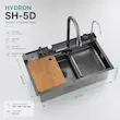 سینک ظرفشویی پیانویی هیدرون دودی مدل SH-5D سایز 75 - 5 کلید آبشاری با ضمانت لامیروهوم