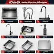 سینک پیانویی آبشاری Nova-5X کروم مات | چند منظوره دیجیتال با 5 کلید