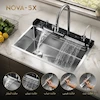سینک پیانویی آبشاری Nova-5X کروم مات | چند منظوره دیجیتال با 5 کلید