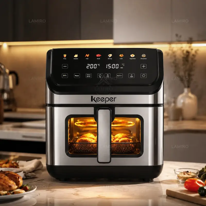 سرخ کن بدون روغن کیپر Keeper مدل استیل مشکی SK-3 - پک اختصاصی لامیروهوم