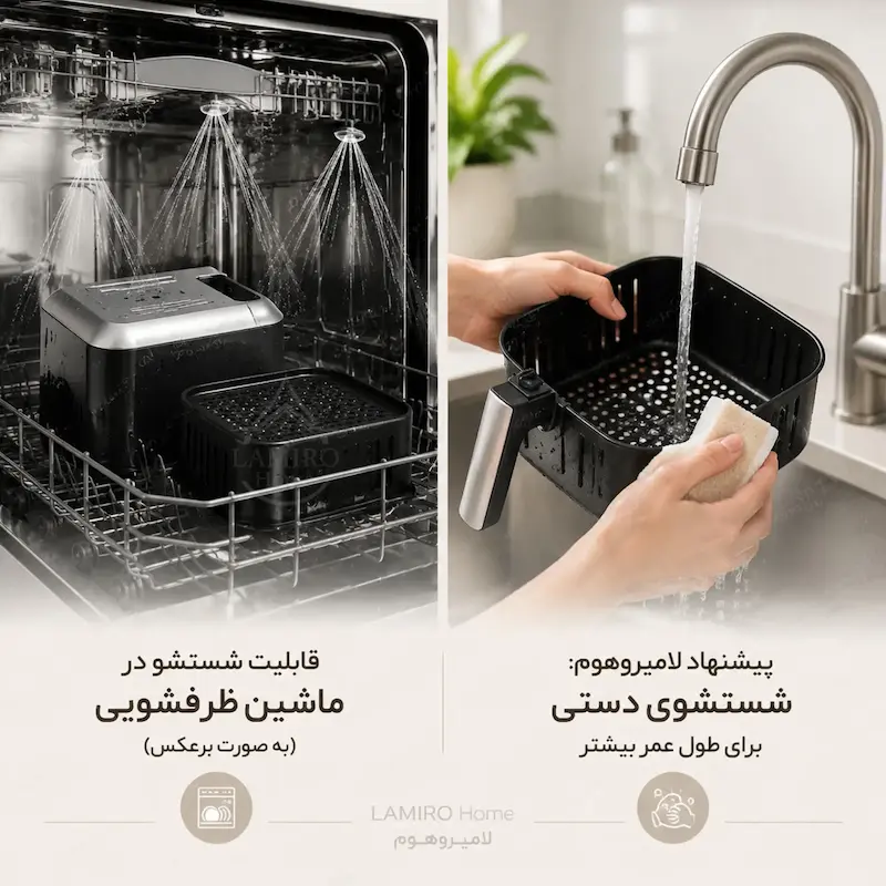 سرخ کن بدون روغن مباشی (MEBASHI) مدل مشکی SM-7 - پک اختصاصی لامیروهوم