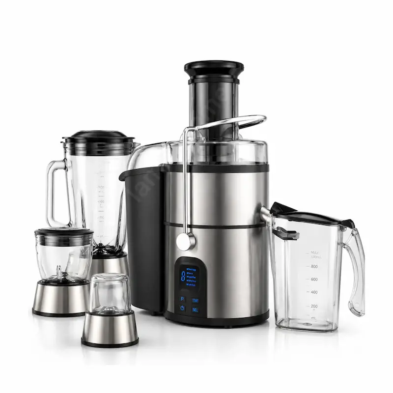 آبمیوه گیری ۴ کاره لمسی سوپر لایت (Super Light) مدل دیجیتال JS-800 استیل - پک اختصاصی لامیروهوم 