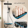 دوش پیانویی هیدرون Shaver 4M دودی با شلف نگهدارنده لوازم و تنظیم دمای آب