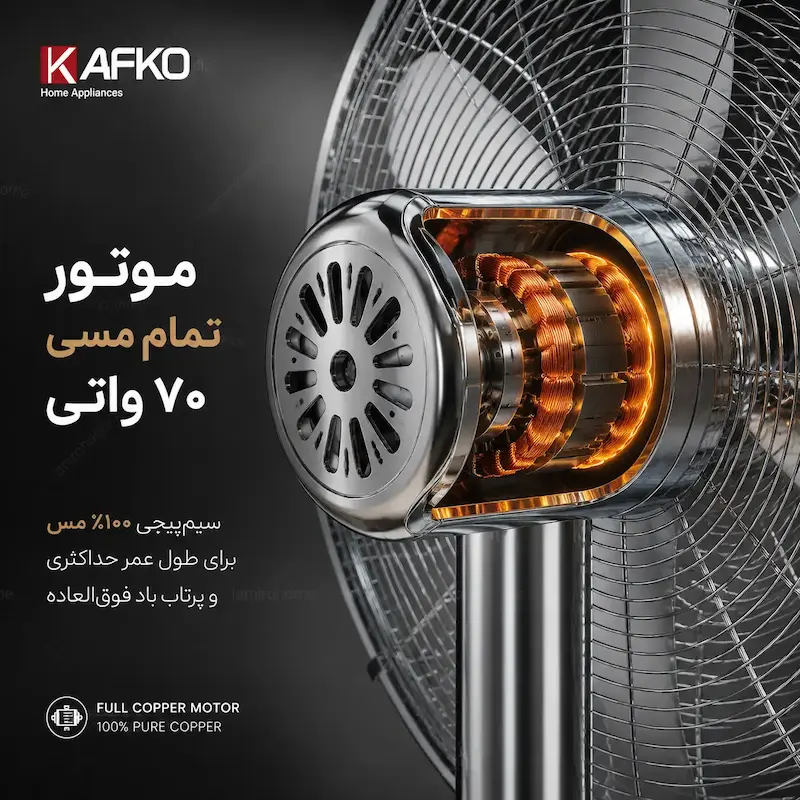 پنکه استیل 2 منظوره کافکو (Kafco Steel Fan) - بهمراه راهنمای نگهداری و ضمانت لامیروهوم