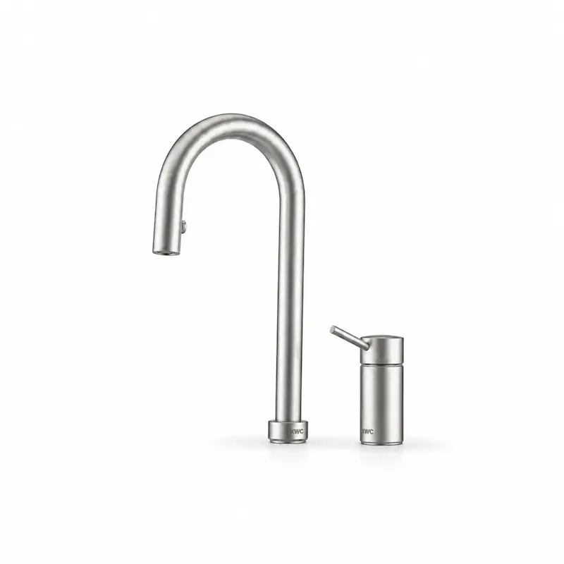 شیر ظرفشویی اینوکس (INOX) کی دبلیو سی (KWC) کروم مات - پک اختصاصی لامیروهوم