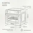 سرخ کن بدون روغن کومتای مدل A60S سفید ۴۰ لیتری به همراه راهنمای استفاده و ضمانت لامیروهوم
