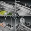 سینک ظرفشویی پیانویی ۷ کلید هیدرون مدل SH-7T سایز ۸۵ سانت کروم مات | پک اختصاصی لامیروهوم