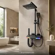 ست دوش حمام پیانویی هیدرون HK-4Q رنگ دودی (نمایشگر هوشمند و رقص نور LED) - در پک اختصاصی لامیروهوم