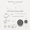اقلام همراه دوش پیانویی هیدرون مدل SH-4X رنگ سفید شامل پنل دیجیتال، سردوش سقفی گرد، دوش دستی، شلنگ فنری، لوله‌ها و اتصالات نصب