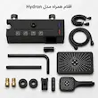 اقلام همراه و قطعات ست کامل دوش حمام پیانویی هیدرون مدل HK-4NL مشکی مات