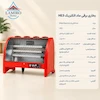 جدول مشخصات فنی هیتر برقی ماد الکتریک HE3؛ توان ۱۸۰۰ وات، المنت کوارتز شیشه‌ای و کلید قطع‌کن ایمنی واژگونی.
