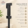 ویژگی‌های کلیدی شاتاف فلزی مشکی هیدرون HS10-B | اینفوگرافیک مشخصات: بدنه برنجی، شلنگ ۱۲۰ سانت، پاشش قابل تنظیم