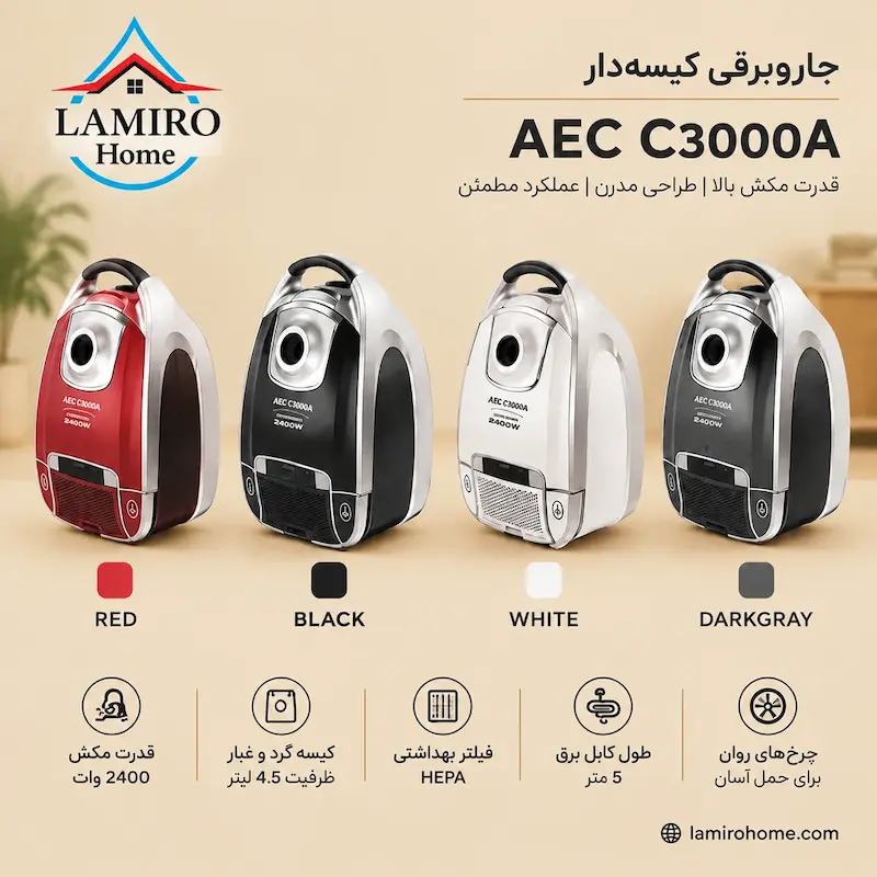 رنگ‌بندی جاروبرقی AEC مدل C3000A توربو لامیروهوم