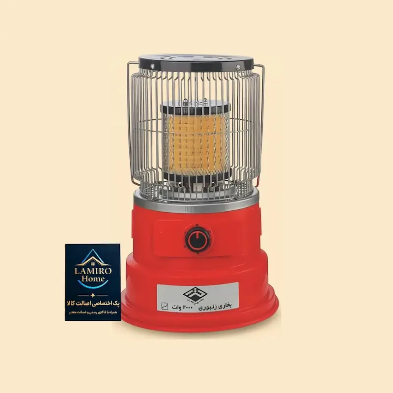 بخاری برقی زنبوری رها مدل H2200R قرمز ۲۰۰۰ وات با کارت ضمانت