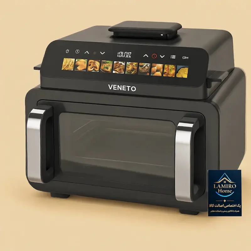 سرخ‌ کن و هواپز دیجیتال ۱۱ لیتری ونتو مدل VAF-710 مشکی با طراحی لوکس