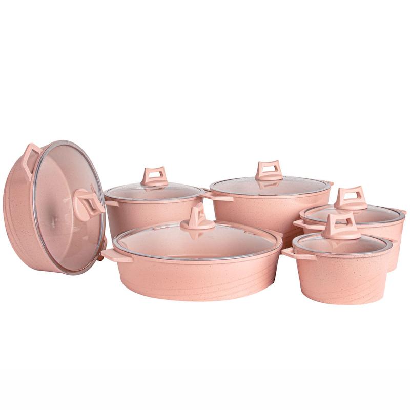 ست قابلمه و تابه گرانیتی 12 پارچه CS-G12 کالباسی