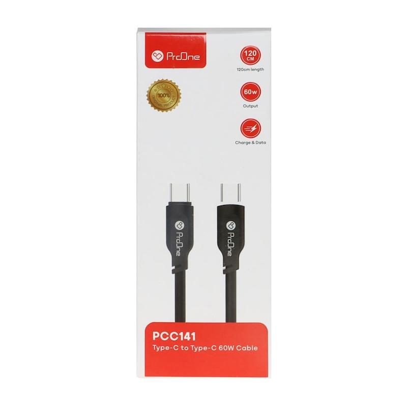 کابل شارژ فست ProOne Type-C To Type-C مدل PCC141 60W - سفید (کارکرده)