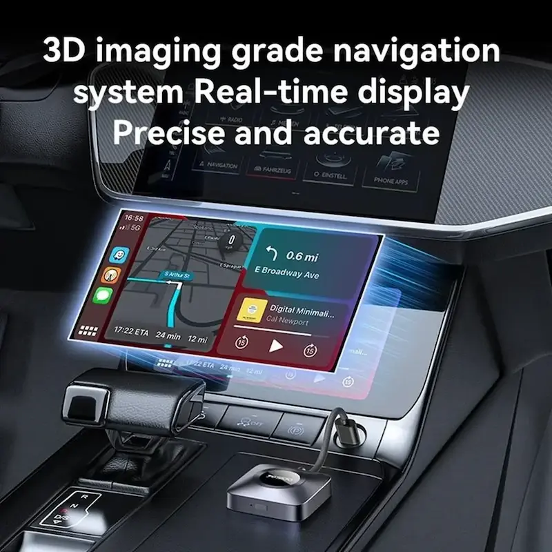 دانگل وایرلس خودرو Yesido مدل KM23 CARPLAY - مشکی (کارکرده)
