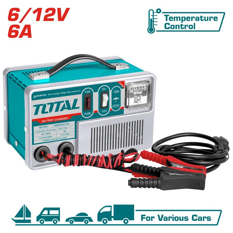شارژر باتری Total Tools مدل TBC1501 – جریان 6A