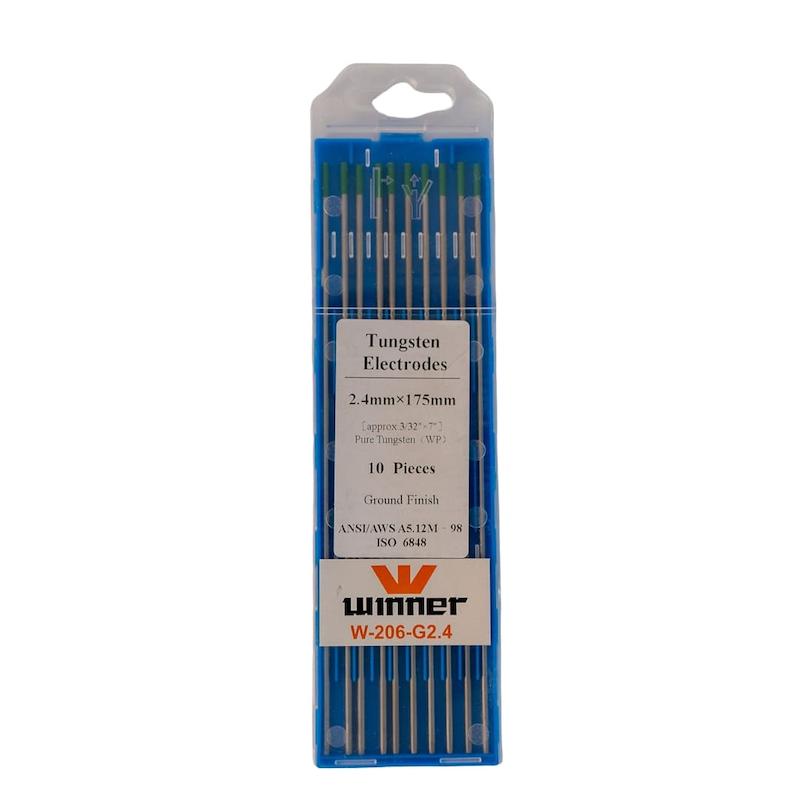 10 عدد الکترود تنگستن جوشکاری آرگون سبز W-206-G2.4