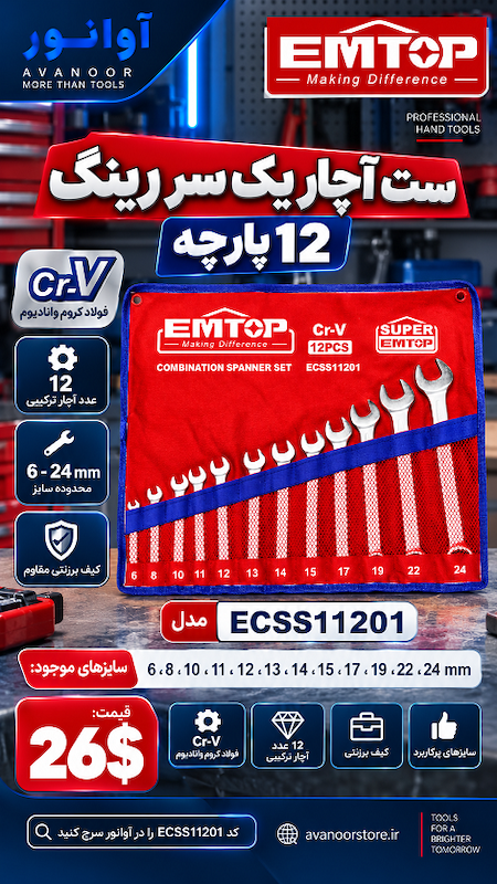 سری آچار یک سر رینگ امتاپ مدل ECSS11201