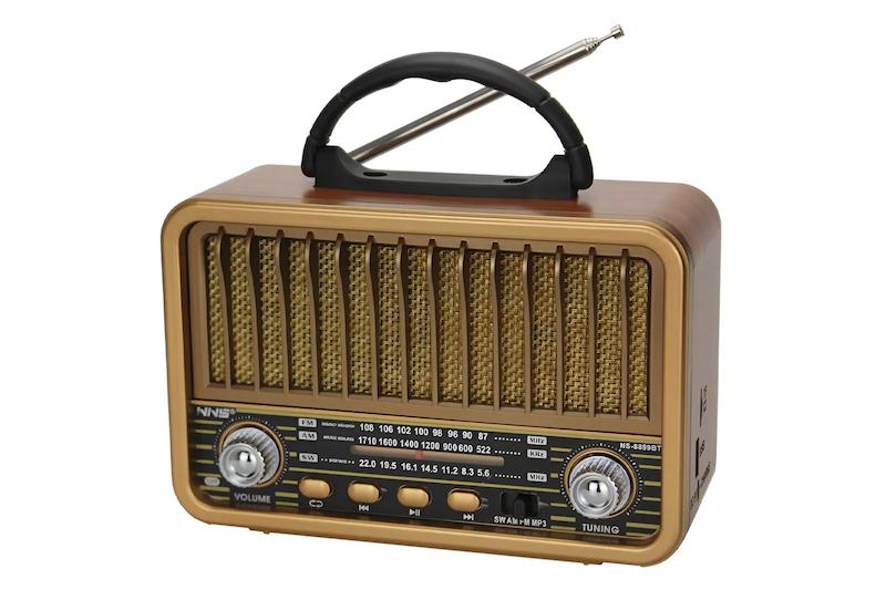 رادیو بلوتوثی چوبی NNS NS-8899BT | رادیو کلاسیک چندکاره با بلوتوث، USB و کارت TF