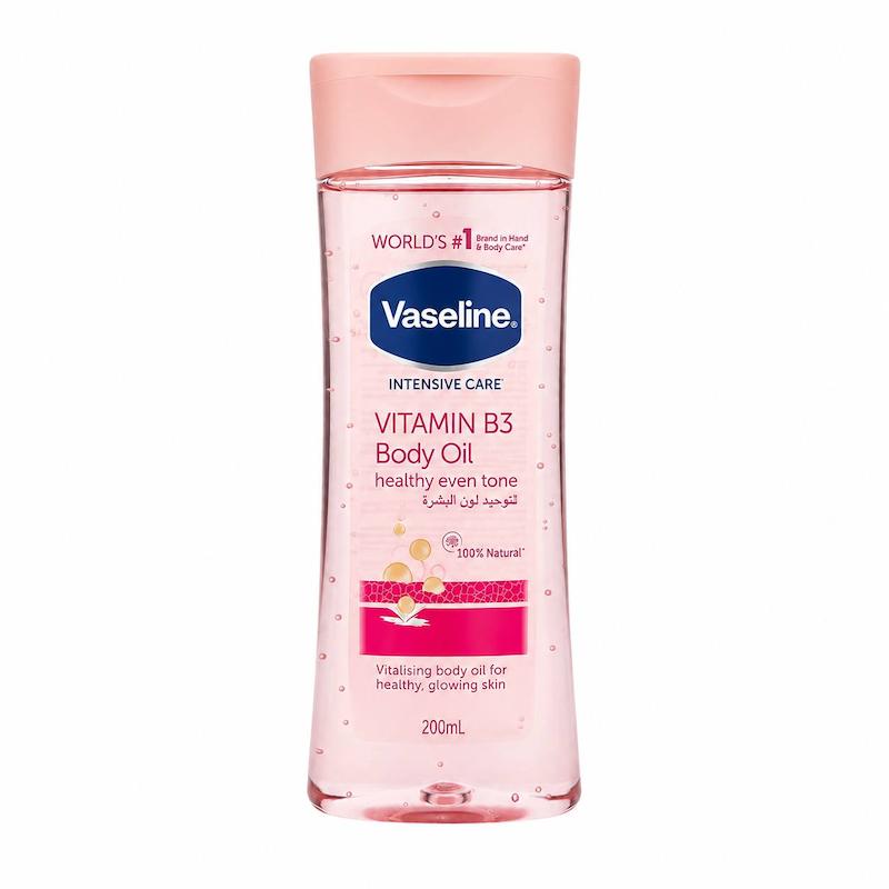 روغن بدن وازلین ویتامین B3 رز | Vaseline Intensive Care Vitamin B3 Body Oil – Rose