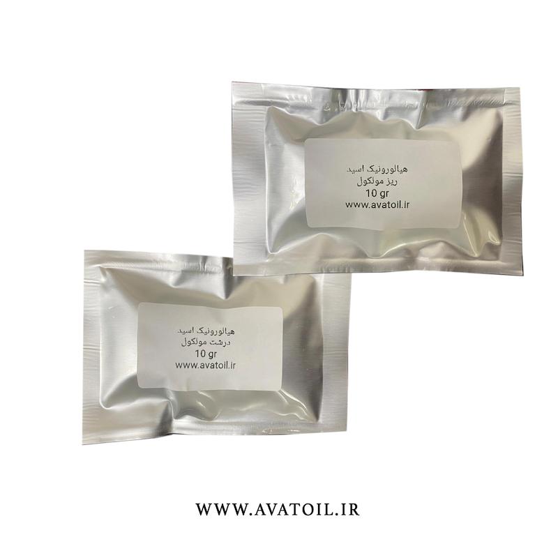 پک ۲ تایی پودر هیالورونیک اسید ریزمولکول و درشت مولکول مخصوص مصارف خانگی