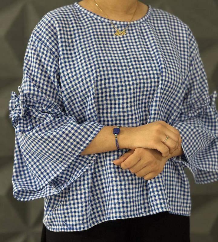 شومیز پاپیون چهارخونه کد ۱۰۱۰۲۹