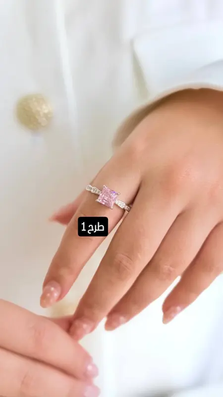 انگشتر جواهری مربع