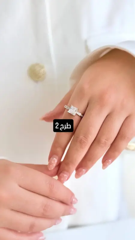 انگشتر جواهری مربع