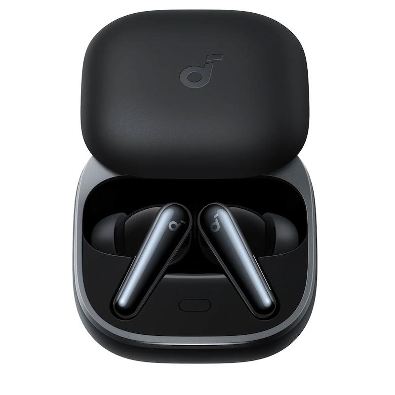 هدفون بلوتوثی انکر مدل Soundcore Liberty 5 با نویز کنسلینگ فعال (ANC)، درگاه شارژ USB Type-C، تا 30 ساعت زمان پخش موسیقی، دارای سنسور نوری داخل گوش و مقاوم در برابر رطوبت و عرق