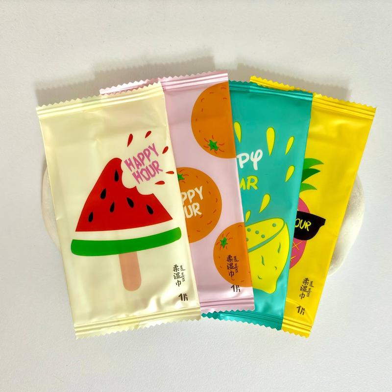 دستمال مرطوب معطر تکی طرح میوه