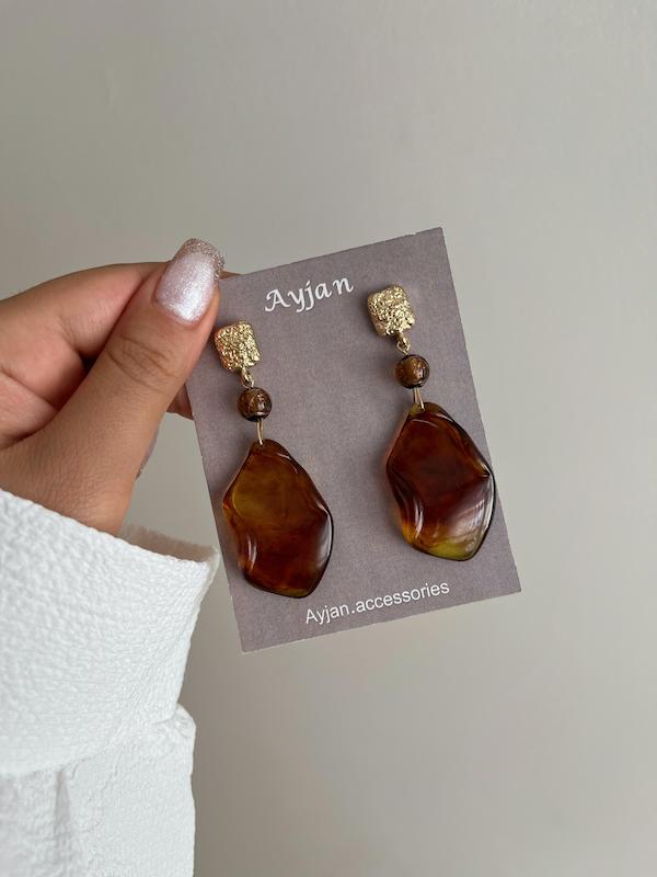 گوشواره موکا آویز گوی