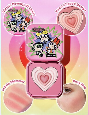 رژگونه هایلایتر پودری power puff girls