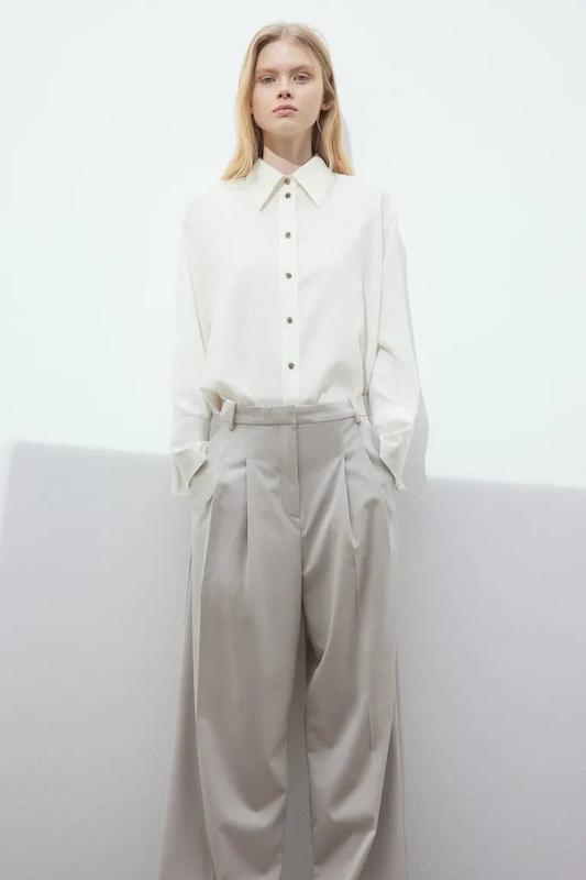 شومیز لینن نباتی H&M