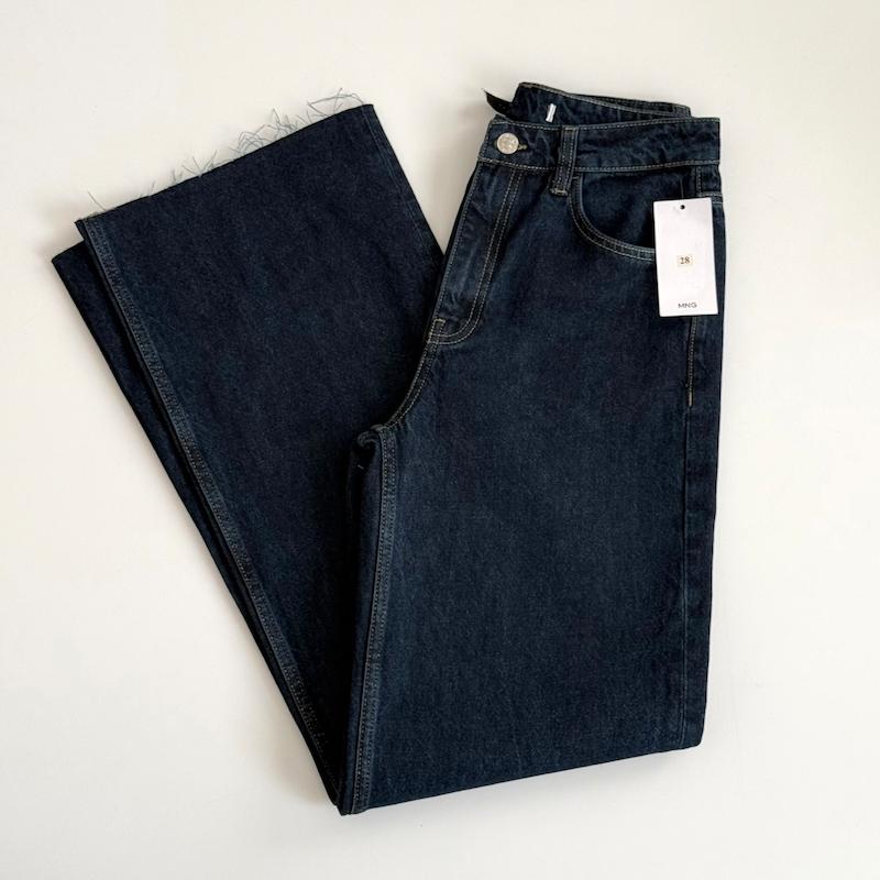 شلوار نیم بگ سرمه‌ای MANGO