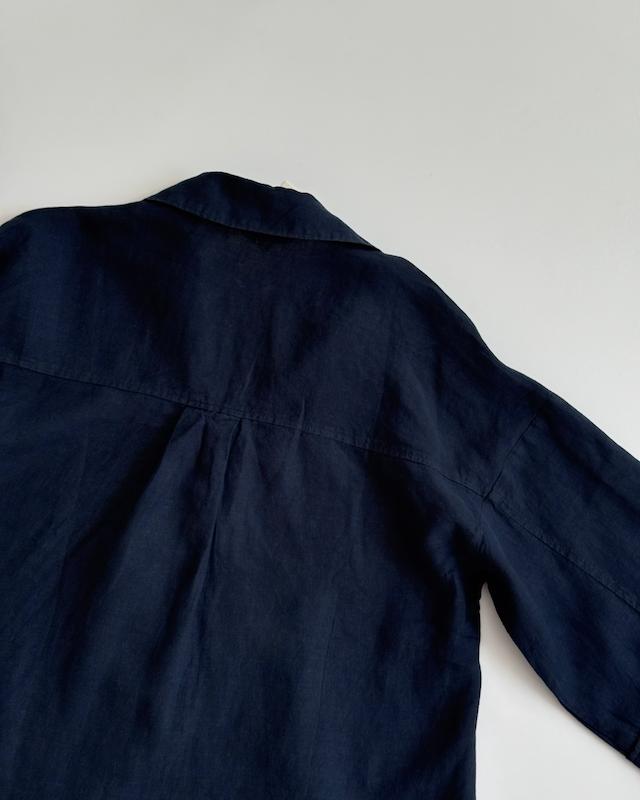شومیز لینن سرمه‌ای Pull&Bear